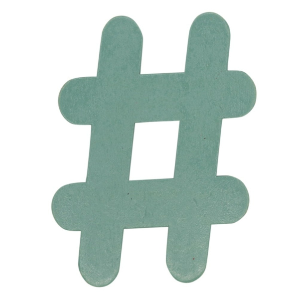 Houten Kattenletter "#" Groen