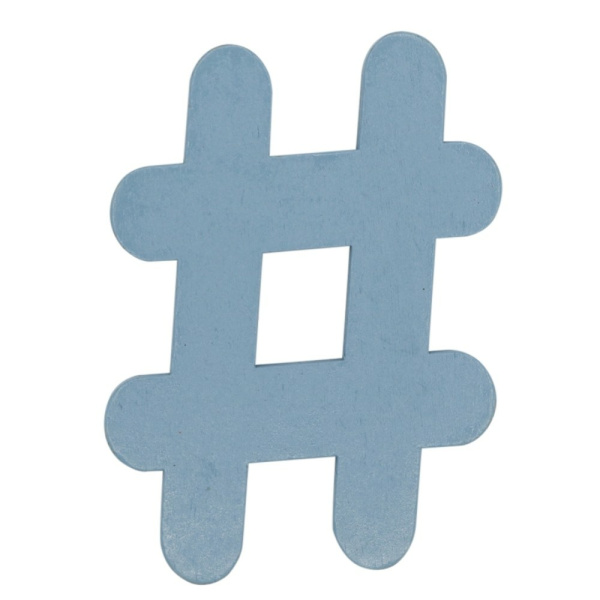 Houten Kattenletter "#" Blauw