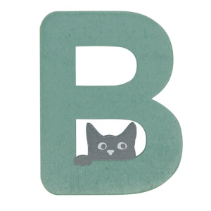 Houten Kattenletter “B” Groen