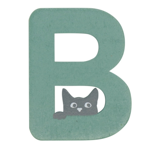 Houten Kattenletter "B" Groen
