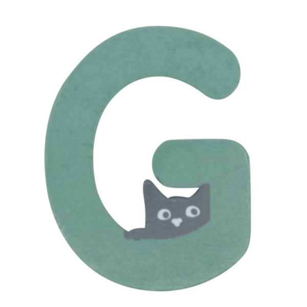 Houten Kattenletter "G" Groen