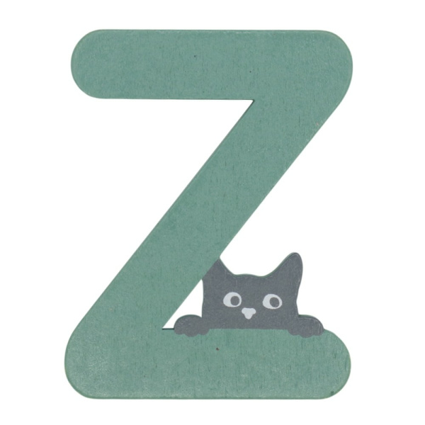 Houten Kattenletter "Z" Groen