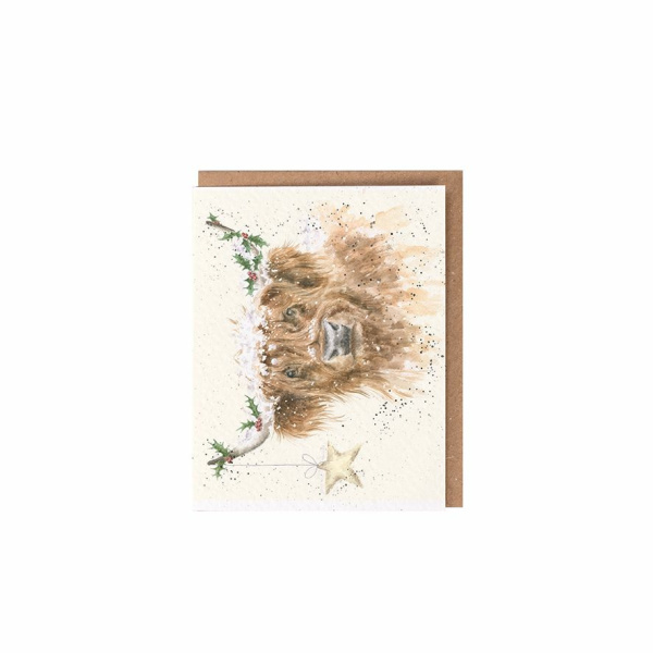 Wrendale Kerst Mini Card "Highland Star"