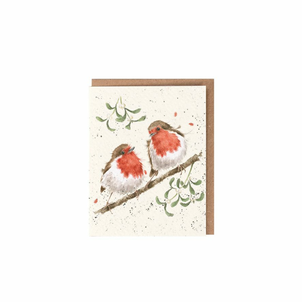 Wrendale Kerst Mini Card "Mistletoe"