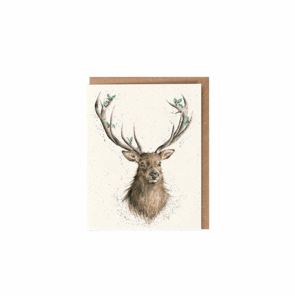 Wrendale Kerst Mini Card "Christmas Stag"
