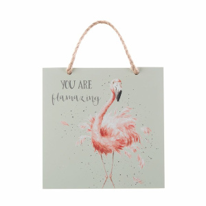 Wrendale Houten Bordje Flamingo “Pretty In Pink”