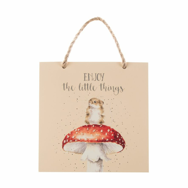 Wrendale Houten Bordje Muis "Enjoy the Little Things"