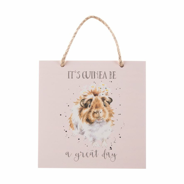 Wrendale Houten Bordje Cavia "Guinea be a Great Day"