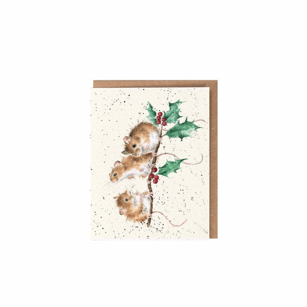 Wrendale Kerst Mini Card "Christmas Mice"