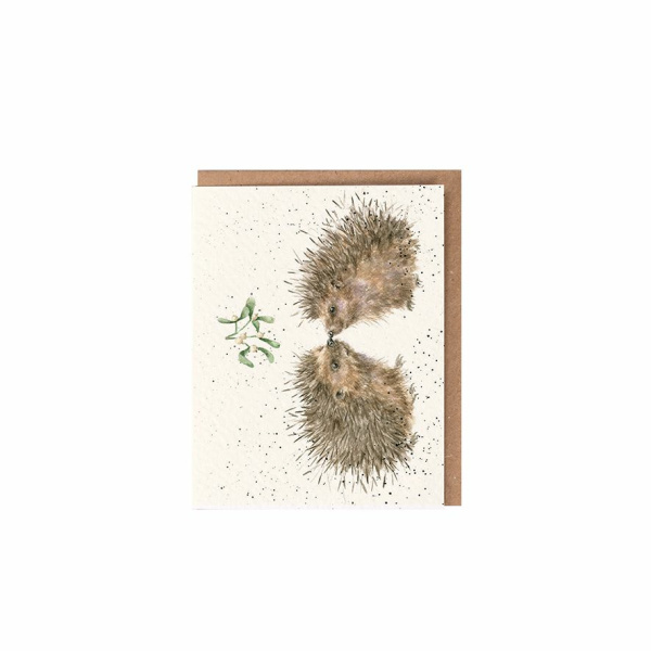 Wrendale Kerst Mini Card "Hogs and Kisses"