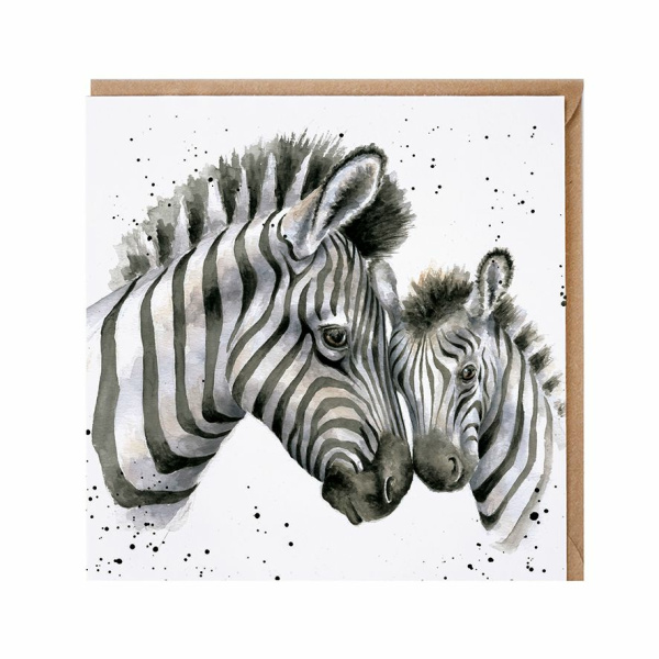 Wrendale Wenskaart Zebra "Racing Stripes"