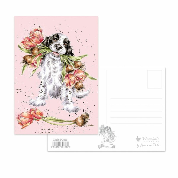 Wrendale Postcard Dog "Blooming with love"
