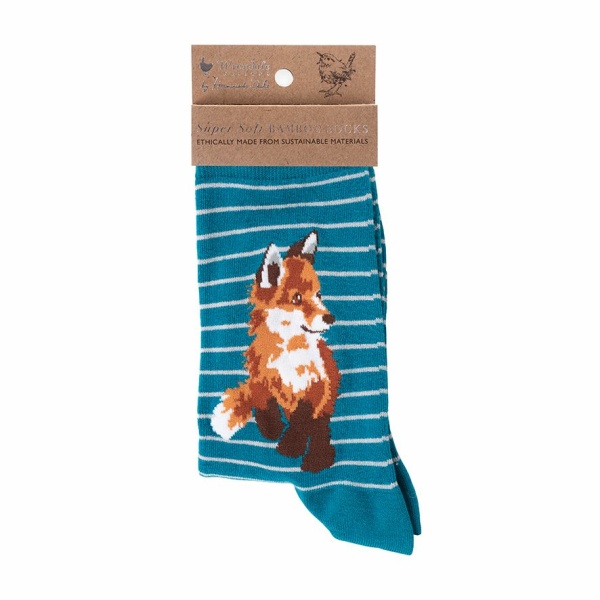 Wrendale Bamboe Sokken Teal "Born to be Wild" - Afbeelding 2