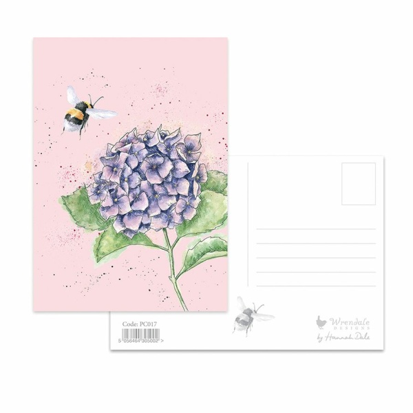 Wrendale Postcard Bee "Hydrangea"