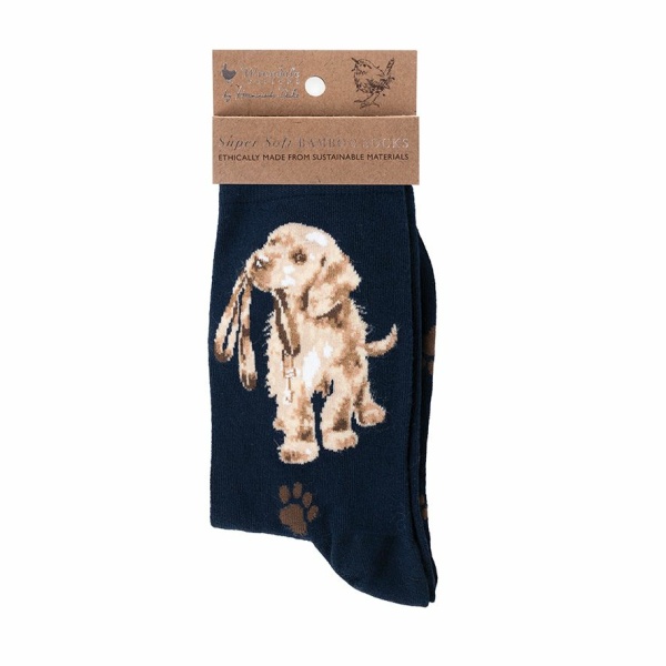 Wrendale Bamboe Sokken Navy "Hopeful" - Afbeelding 2