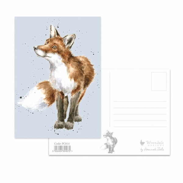 Wrendale Postcard Vos  "Bright Eyed and Bushy Tailed"