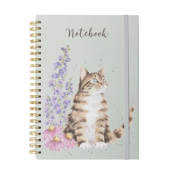 Wrendale A4 Notitieboek Kat - Whiskers and Wildflowers