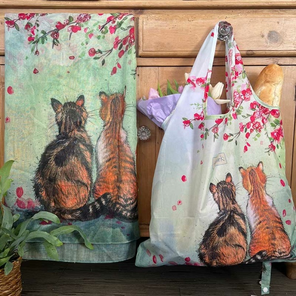 Alex Clark Opvouwbare Tas - Cat and Blossom - Afbeelding 2