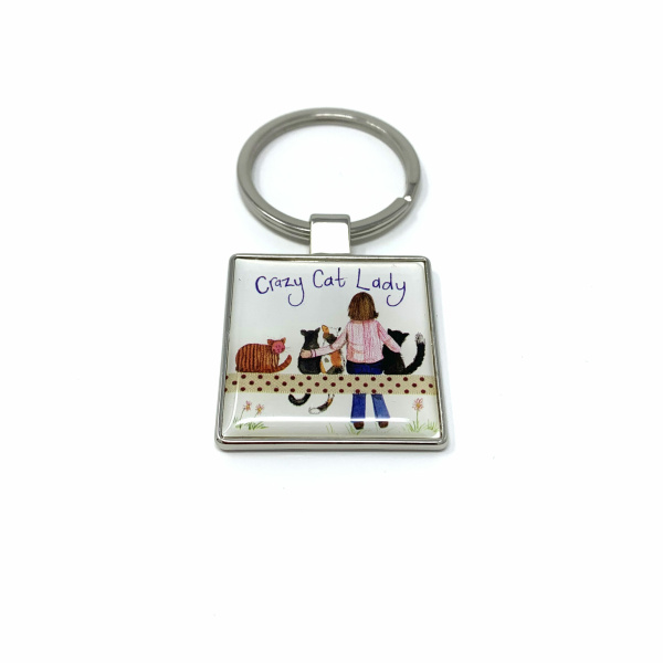 Alex Clark Sleutelhanger "Crazy Cat Lady"