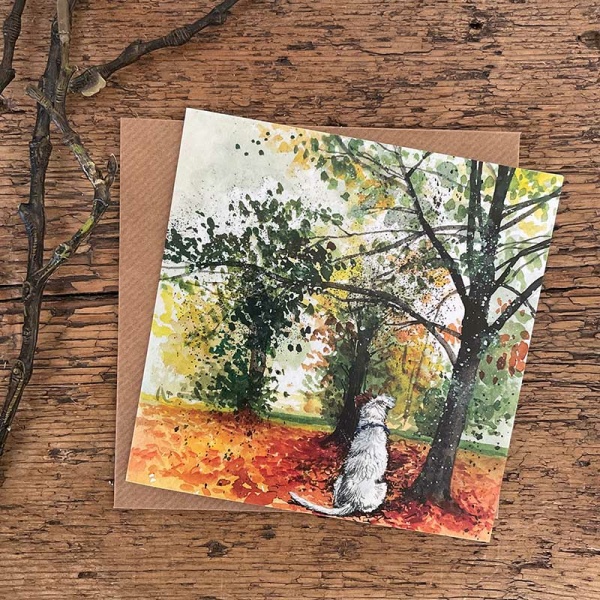 Alex Clark 14x14cm Wenskaart - Autumn Leaves - Afbeelding 2