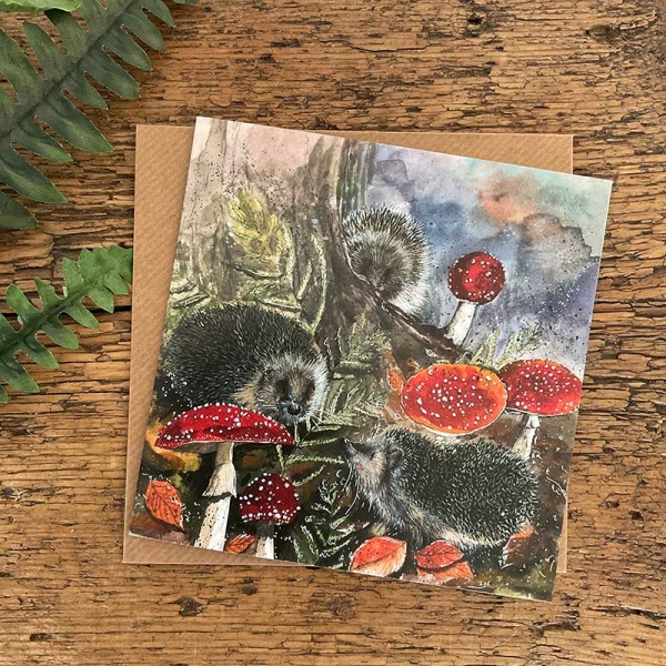 Alex Clark 14x14cm Wenskaart - Hedgehogs - Afbeelding 2
