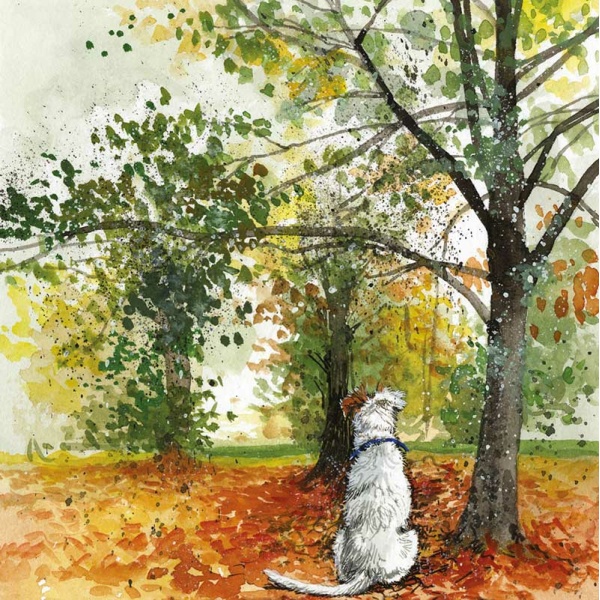 Alex Clark 14x14cm Wenskaart - Autumn Leaves