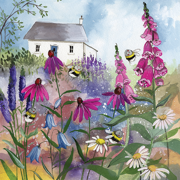 Alex Clark 14x14cm Wenskaart - Bee Garden