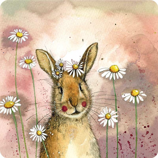 Alex Clark Onderzetter - Rabbit and Daisies