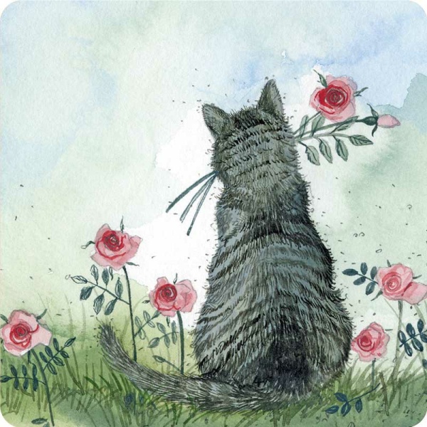 Alex Clark Onderzetter - Cat and Roses