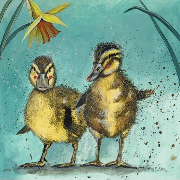 Alex Clark 14x14cm Wenskaart - Ducklings
