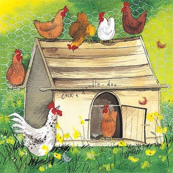 Alex Clark 14x14cm Wenskaart - Chicken Coop