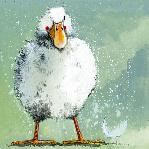 Alex Clark 14x14cm Wenskaart - Feathers