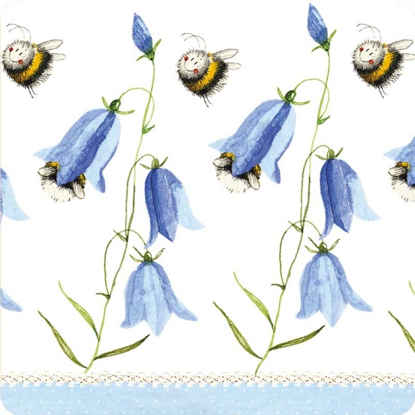 Alex Clark Onderzetter - Bees and Harebells