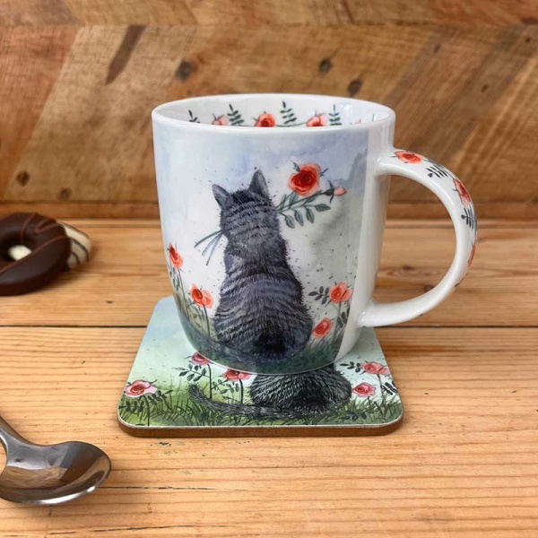 Alex Clark mok 400ml - Cat and Roses - Afbeelding 4
