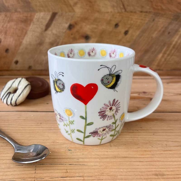 Alex Clark mok 400ml - Bees and Heart - Afbeelding 3