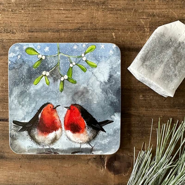 Alex Clark Onderzetter - Christmas Robins