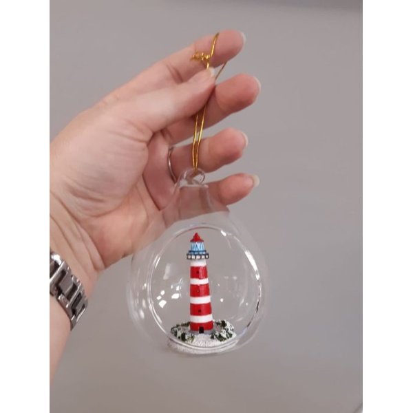 Ameland vuurtoren in deco bol "kerstbal Ameland" - Afbeelding 2
