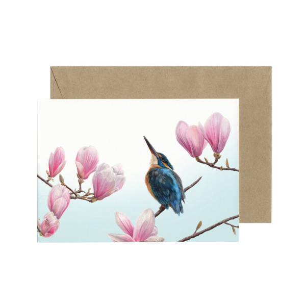 Lonneke Grimbergen A6 Kaart "IJsvogel en magnolia"