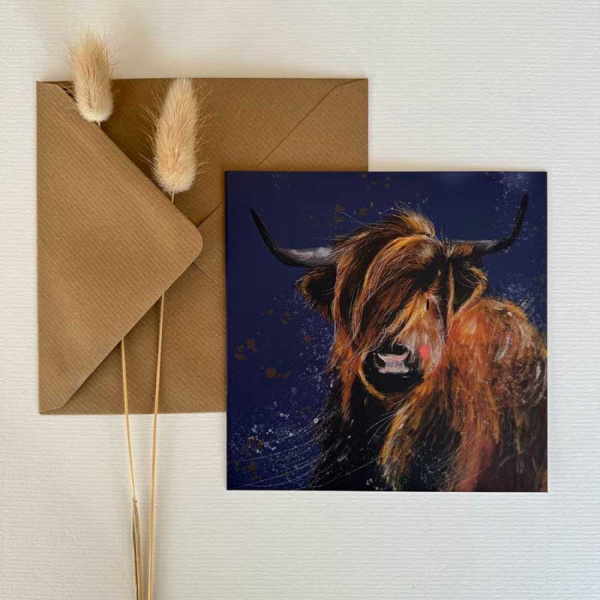 Alex Clark 14x14cm Wenskaart - Highland Cow