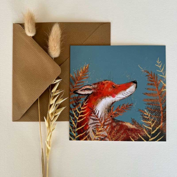 Alex Clark 14x14cm Wenskaart - Fox