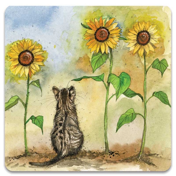 Alex Clark Magneet - Cat and Sunflowers