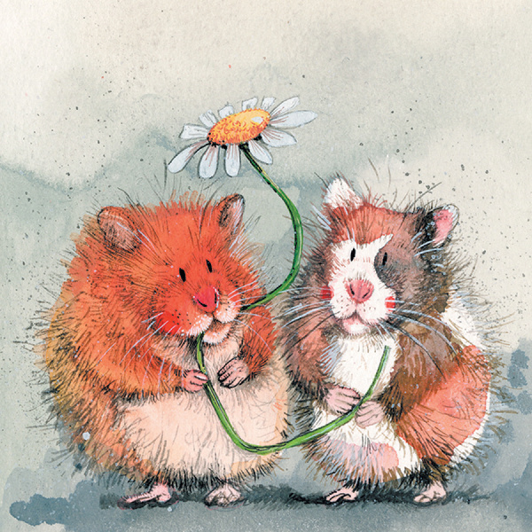 Alex Clark 14x14cm Wenskaart - Ginger & Patch