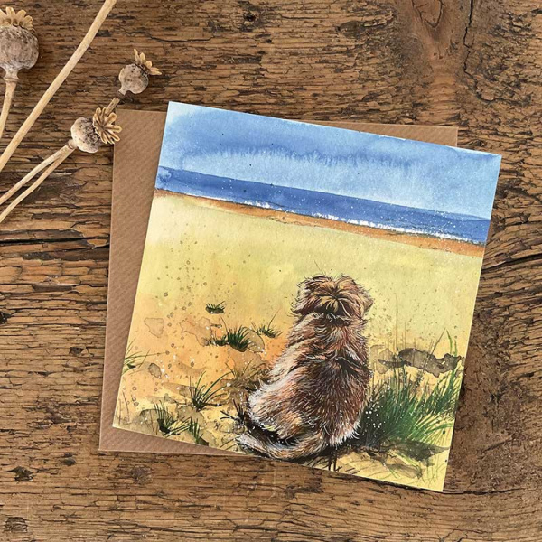 Alex Clark 14x14cm Wenskaart - Looking Out to Sea