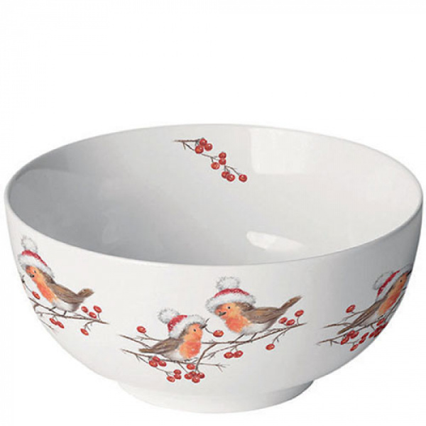 Ambiente kom 400ml - Christmas Robins White