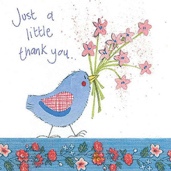 Alex Clark 12x12cm Wenskaart - Thank You Bird