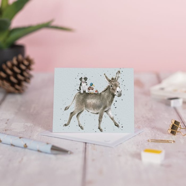 Wrendale Mini Card - The Donkey Ride - Afbeelding 2