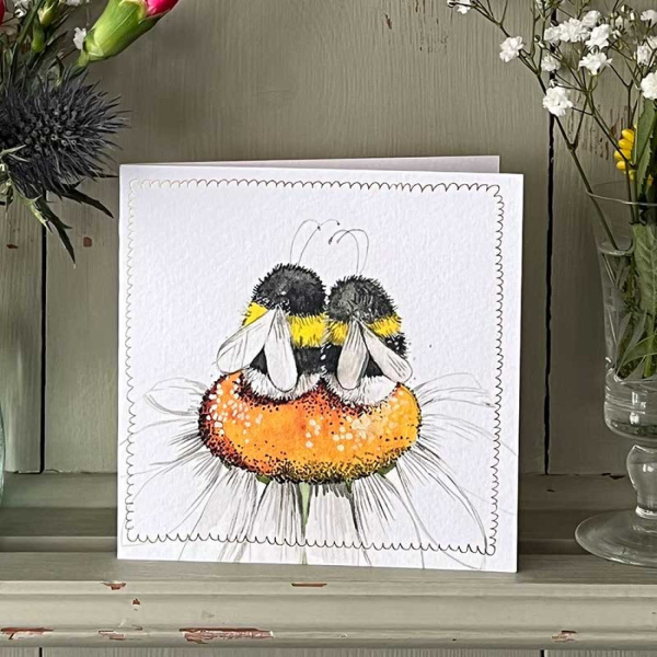 Alex Clark 12x12cm Wenskaart - Daisy Bees