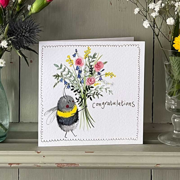 Alex Clark 12x12cm Wenskaart - Congratulations Bee
