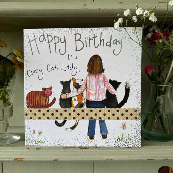 Alex Clark 16x16cm Wenskaart - Cat Lady