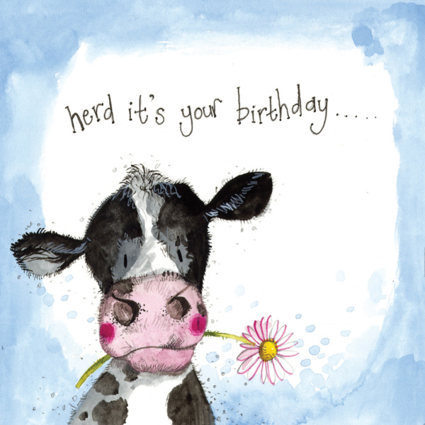 Alex Clark 12x12cm Wenskaart - Sunshine Cow